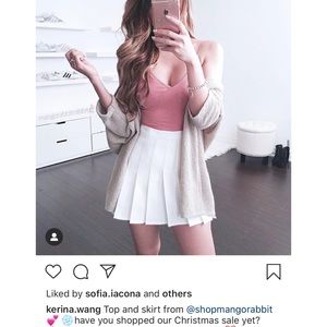 White Pleated Skater Skirt Size 00